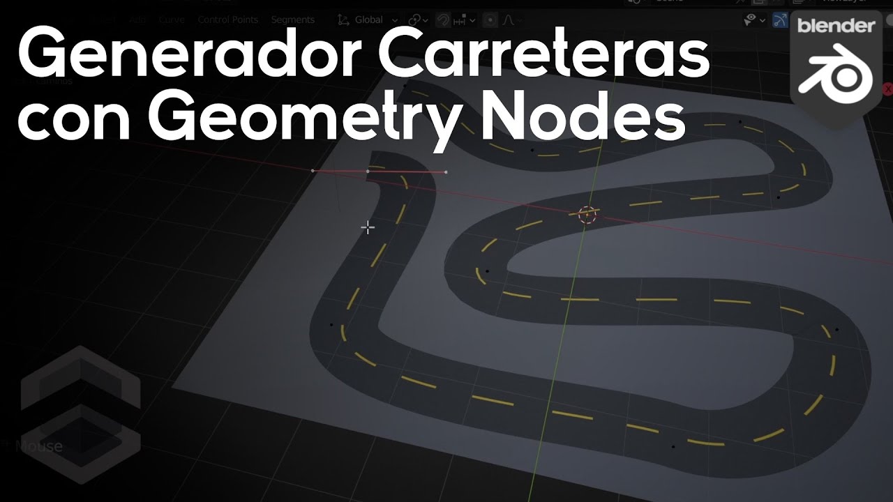 Generador de Carreteras por Curvas con Geometry Nodes en Blender 3.3 - Tutorial Blender