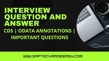CDS | ODATA ANNOTATIONS | IMPORTANT QUESTIONS