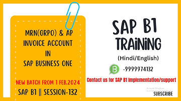 GRPO & AP Invoice Accounting in SAP Business One || S-132