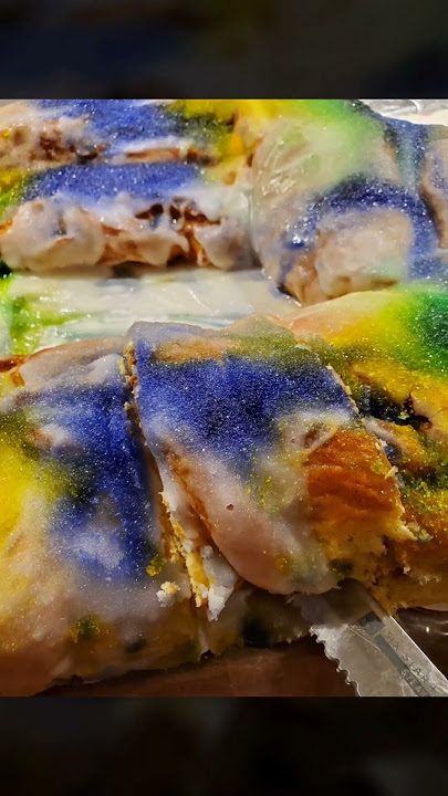 Our first king cake of the season! Haydel's Bakery and their collectible porcelain doll #kingcake