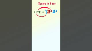 Square In 5 Sec 12   Shorts Maths G9ln E499 easy quiz