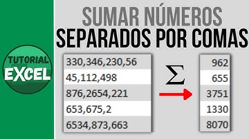 Cómo SUMAR NÚMEROS separados por comas