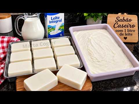 I MADE 27 BARS OF HOMEMADE SOAP WITH 1 LITER OF MILK😱