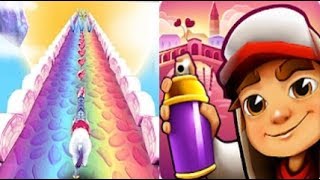 My Little Unicorn Runner 3D 2 vs Subway Surfers screenshot 4