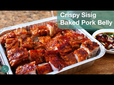 Crispy Sisig Baked Pork Belly | non-deep fried version of Filipino style Lechon Kawali