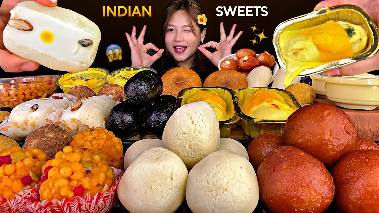 EATING RASBARI, KALA JAMUN, LAL MOHAN, CREAM CHAMCHAM, MALAI ROL ...