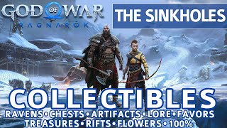 God of War Ragnarok - The Sinkholes All Collectible Locations (Chests, Artifacts, Ravens) - 100%