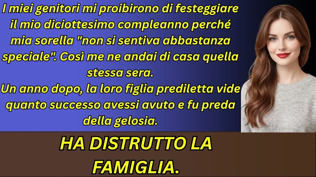 Il giorno del mio diciottesimo compleanno, mentre mia madre finiva l'ultima rosa di panna sulla torta, mio padre si schiarì la gola e disse: "Pensiamo che sia meglio rinviare la festa. Elena si...