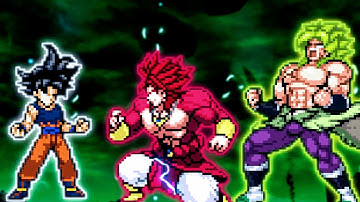 Goku V5 LB OP VS Broly SSJ4 LB & Broly DBS in Jump Force Mugen