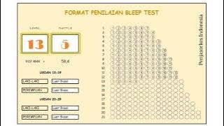 Sound Multi Stage Fitness Test (Bleep Test) / Lari Bolak-balik untuk mengukur VO2MAX