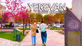 Yerevan Spring Walking Tour 2026 🌸 | Colorful Streets & Blooming City in 4K HDR