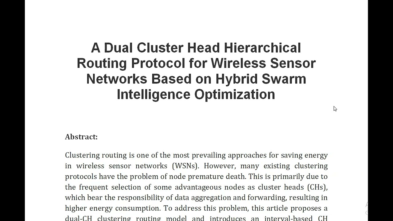 A Dual Cluster Head Hierarchical Routing Protocol for Wireless Sensor Networks Based on Hybrid Swarm