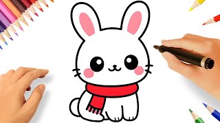 HOW TO DRAW A CUTE KAWAII BUNNY EASY🐇