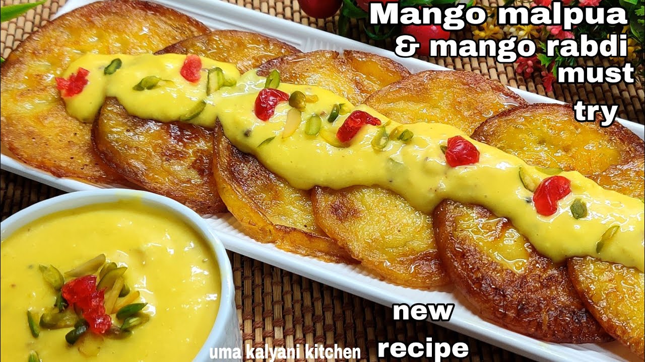 Super Delicious Mango Malpua With Mango Rabdi | mango malpua recipe ...