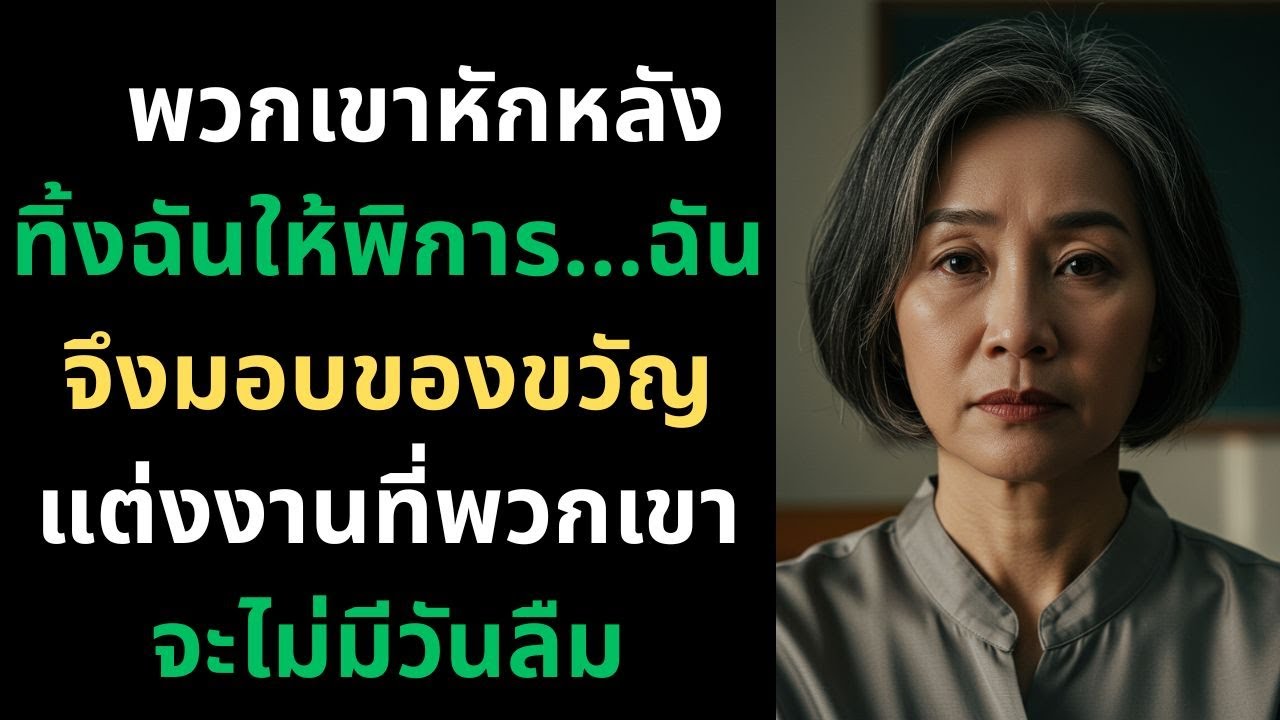 พวกเขาหักหลัง ทิ้งฉันให้พิการ...ฉันจึงมอบของขวัญแต่งงานที่พวกเขาจะไม่มีวันลืม