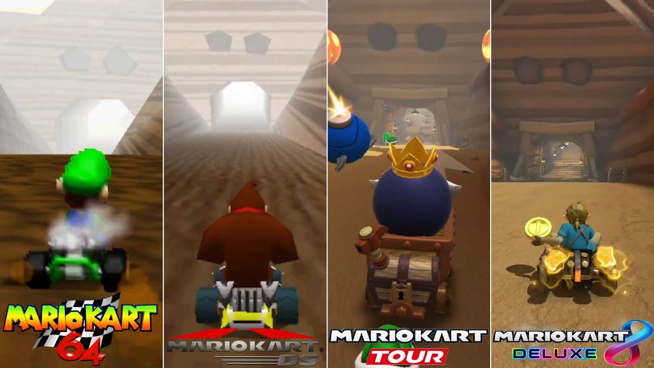 Evolution Of N64 Choco Mountain Course In Mario Kart Games [1996-2022]