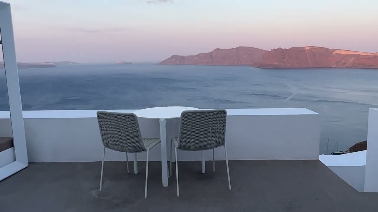 Santorini Sunrise and Caldera Views from Our Hotel Room in Saint Luxury Suites Oia