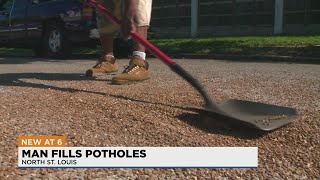 St. Louis man is so frustrated with potholes he's filling them in himself