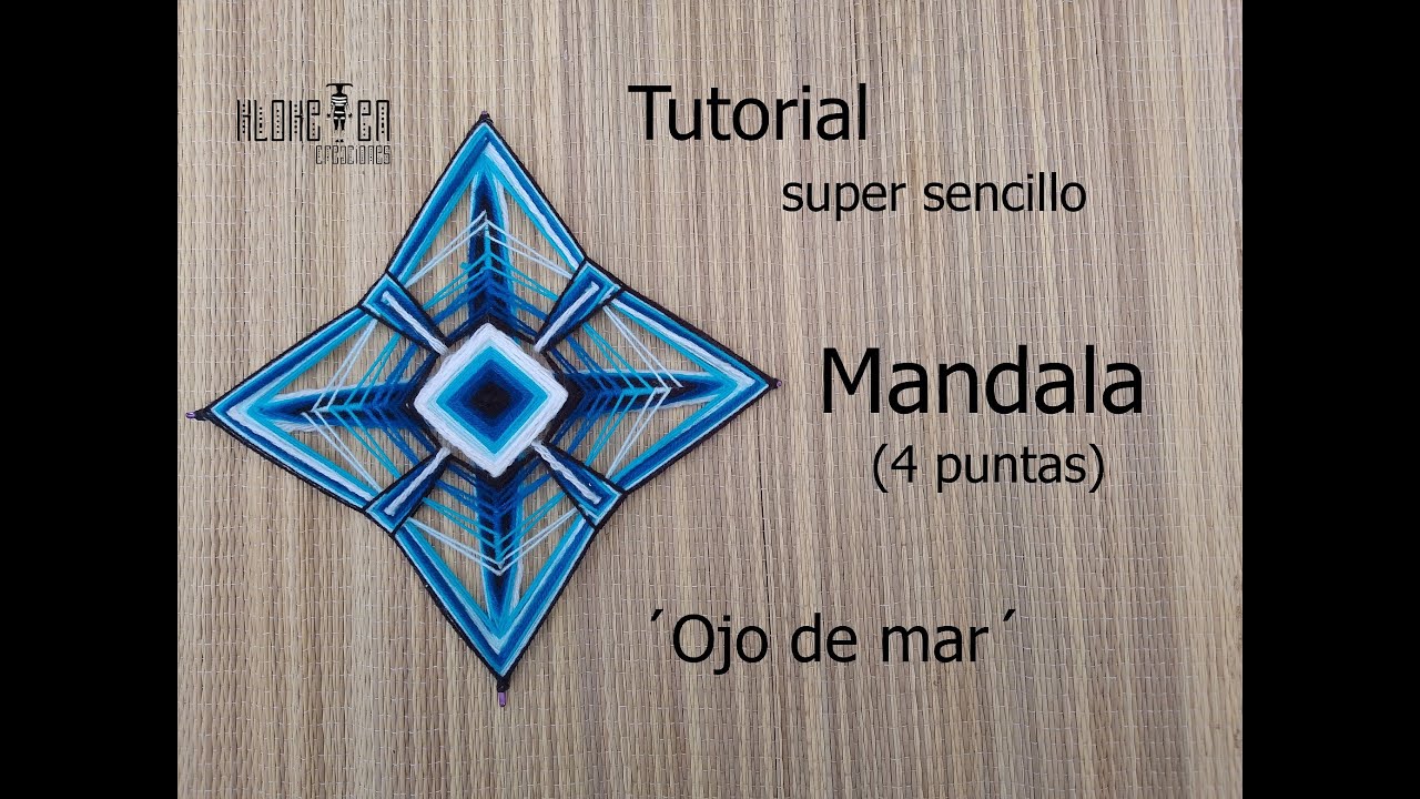Урок «Божий глаз», плетение мандалы из 4 точек для начинающих, Ojo de mar. ручной работы