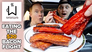 Celebrity Reviewing A $20 Bacon Flight in Chicago | Wake 'N Bacon Taste Test 🥓 Net Worth