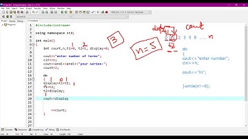do while loop   Fibonacci series using do while loop in C++