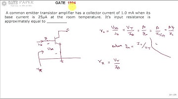 GATE 1994 ECE Input Resistance of Common Emitter Amplifier