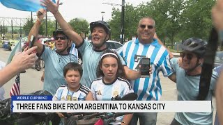 Three fans bike from Argentina to Kansas City