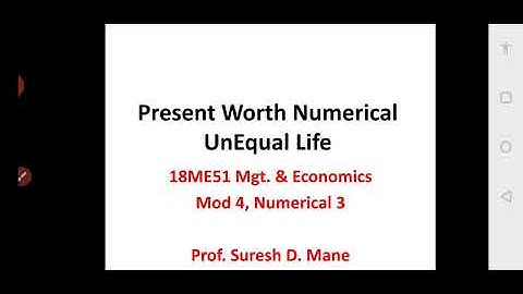 Present Worth Comparison with unequal lives