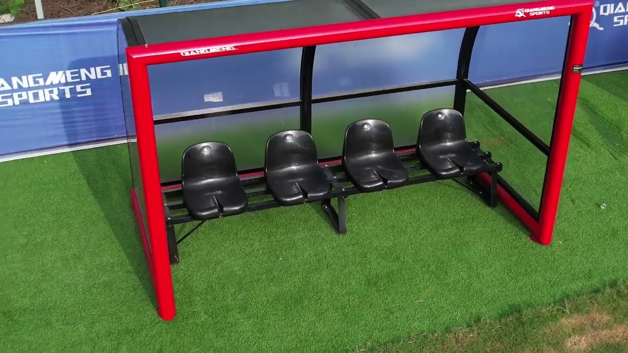 Let’s review fixed aluminum team shelter with plastic seating 👈👏