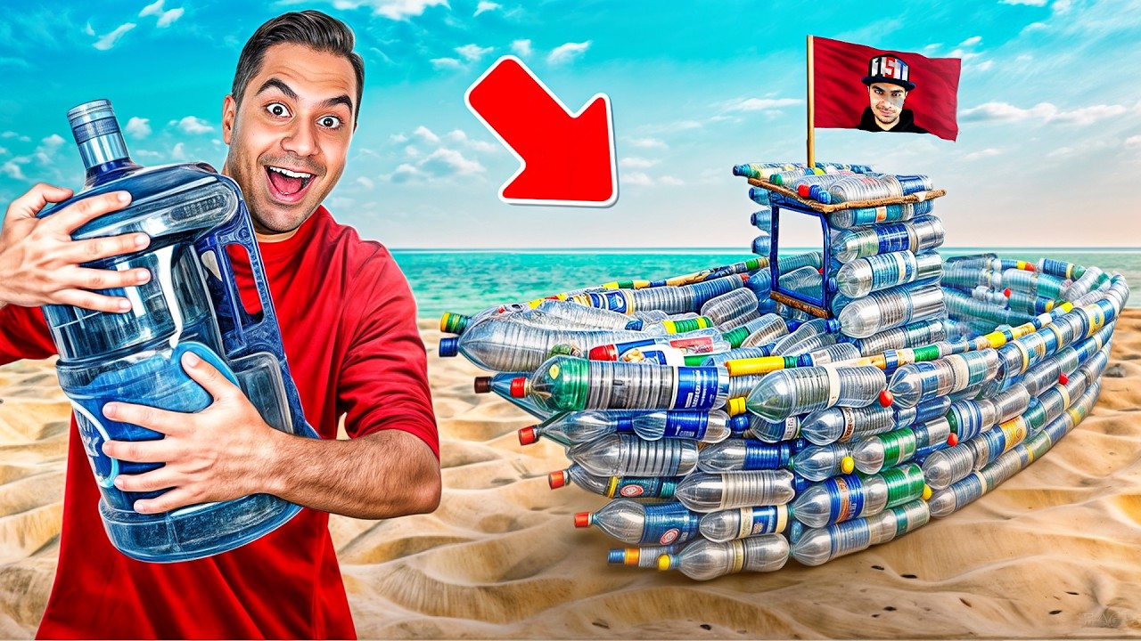 قایق ساختیم! بزرگترین قایق دست‌ساز با بطری های پلاستیکی 😬😎🌊