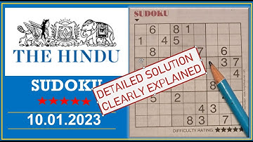 How to Solve 5 Star Hindu  Sudoku Jan 10,  2023 -  Step By Step Solution