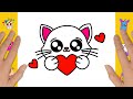 HOW TO DRAW A CUTE CAT - EASY WAY FOR CHILDREN