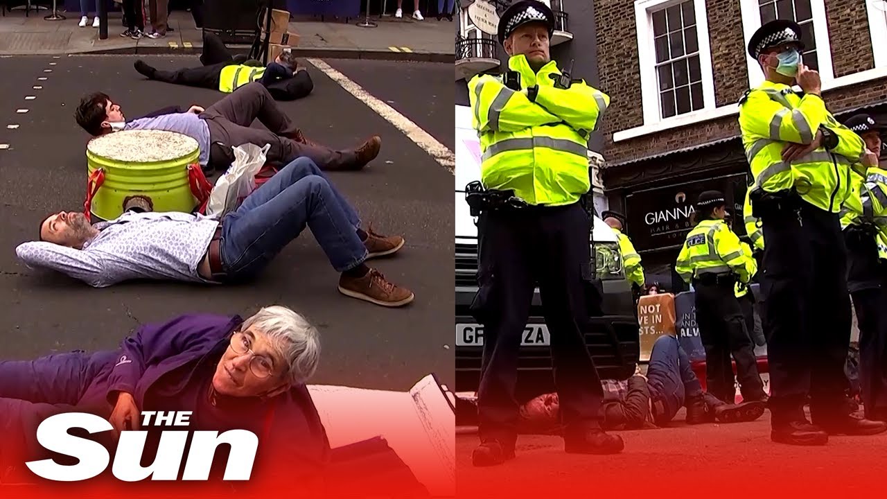Extinction Rebellion protesters block roads in London sparking travel chaos