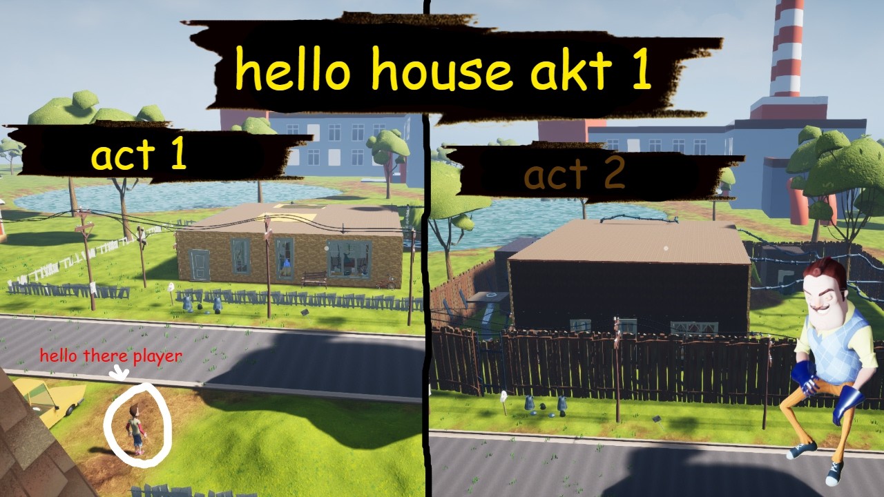Hello Neighbor Mod Hello House akt 1 act 1 and act 2