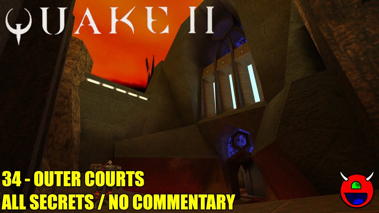 Quake 2 in 4K - 34 Unit 9: Outer Courts - All Secrets - Hard gaming logo
