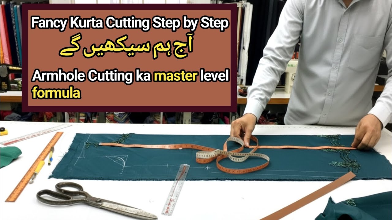 Fancy Kurta Cutting Step by Step | Armhole Cutting ka Professional Formula | Cutting Tips