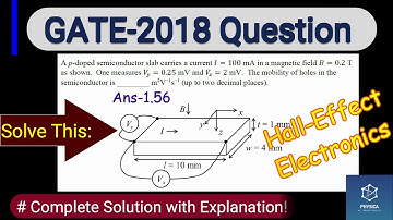 Solve? | Gate 2018 | Hall Effect- Electronics | Complete Solution | Explanation