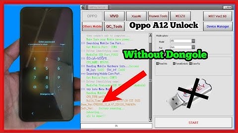 Oppo A12 (CPH2083) Password & Pattern Unlock | Mrt Tool Without Dongole ! 100% Done.