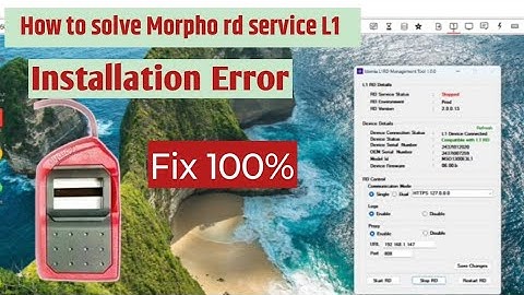 How to solve rd service status stoped problem ll morpho rd service L1 not start