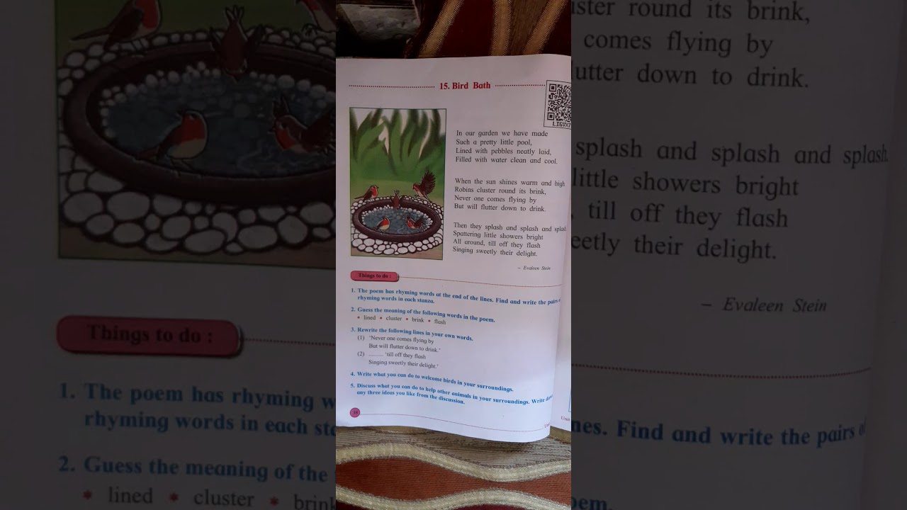 Std 5th English poem "BIRD BATH" YouTube
