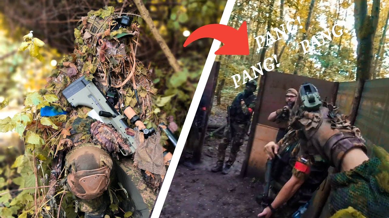 1 Ghillie Sniper vs 10 Airsofters  (Balls and Arrows)