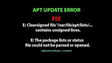LINUX ERROR FIX: E: Clearsigned file 