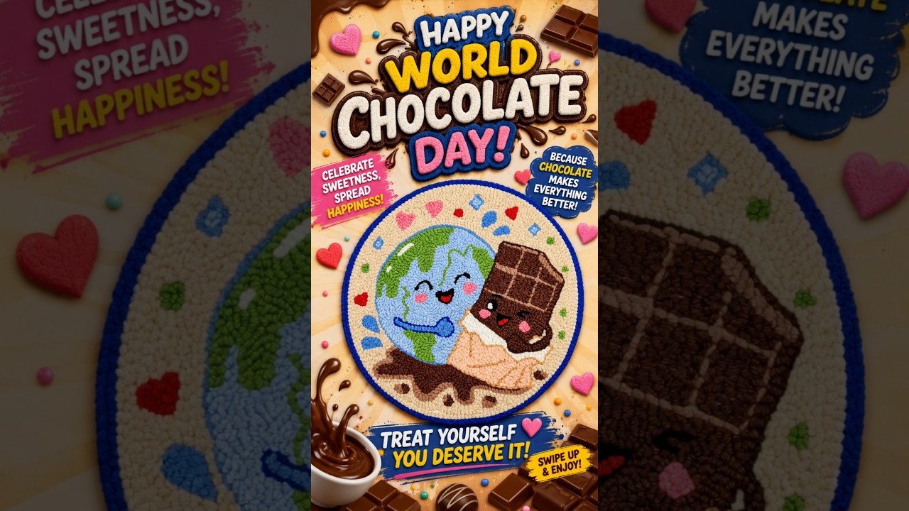 🍫 Happy World Chocolate Day! 🌍 Sweetest Punch Needle Art You'll