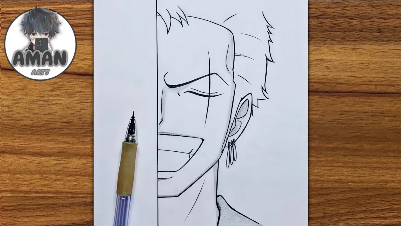 How to Draw Zoro from One Piece Step by Step || Easy Anime Drawing || Roronoa Zoro Sketch