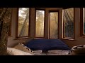 Cozy roundroom in the autumn forest ambience  rain sound  cozymood