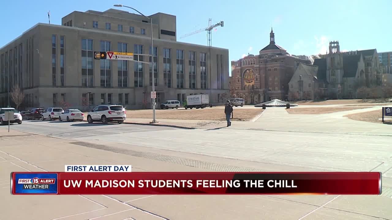 UW-Madison students bundle up for first day of spring classes despite ...