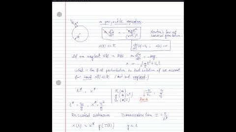 Perturbation methods F 01: a projectile equation (regular perturbation in an ODE)