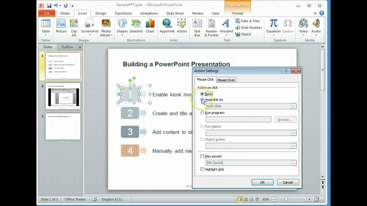 Creating manual navigation buttons in PowerPoint for Windows - YouTube