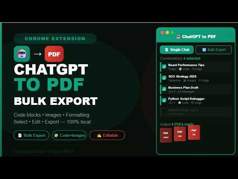Bulk ChatGPT to PDF Converter