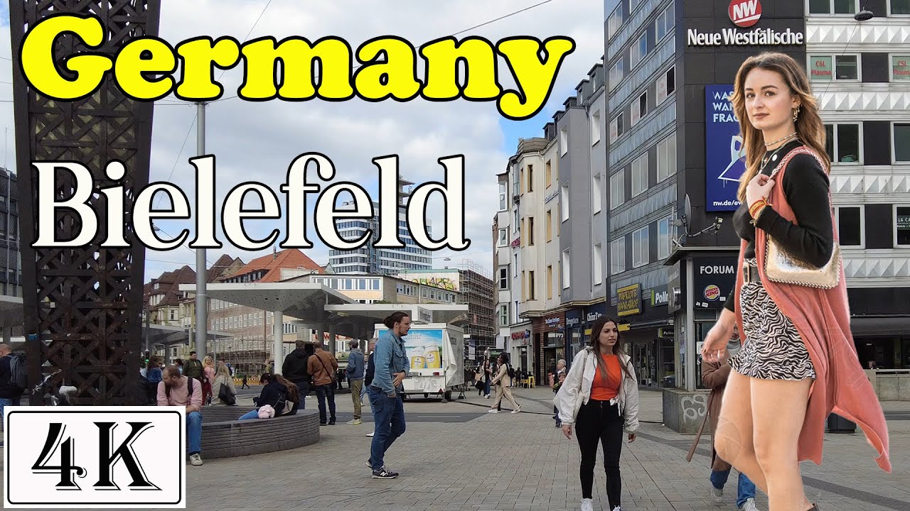 Walking in Bielefeld downtown, Germany 2023